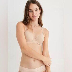 Aerie SMOOTHEZ Full Coverage Lightly Lined Bra in Beige Sand Size 34DD